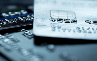 Close up of credit cards for identity theft