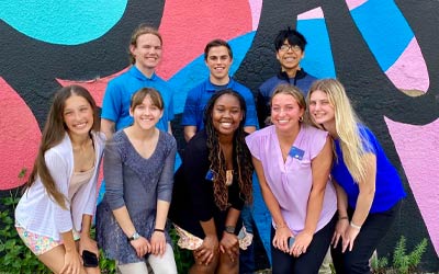 Students standing together for a photo