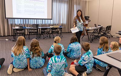 School Sense teacher with kids