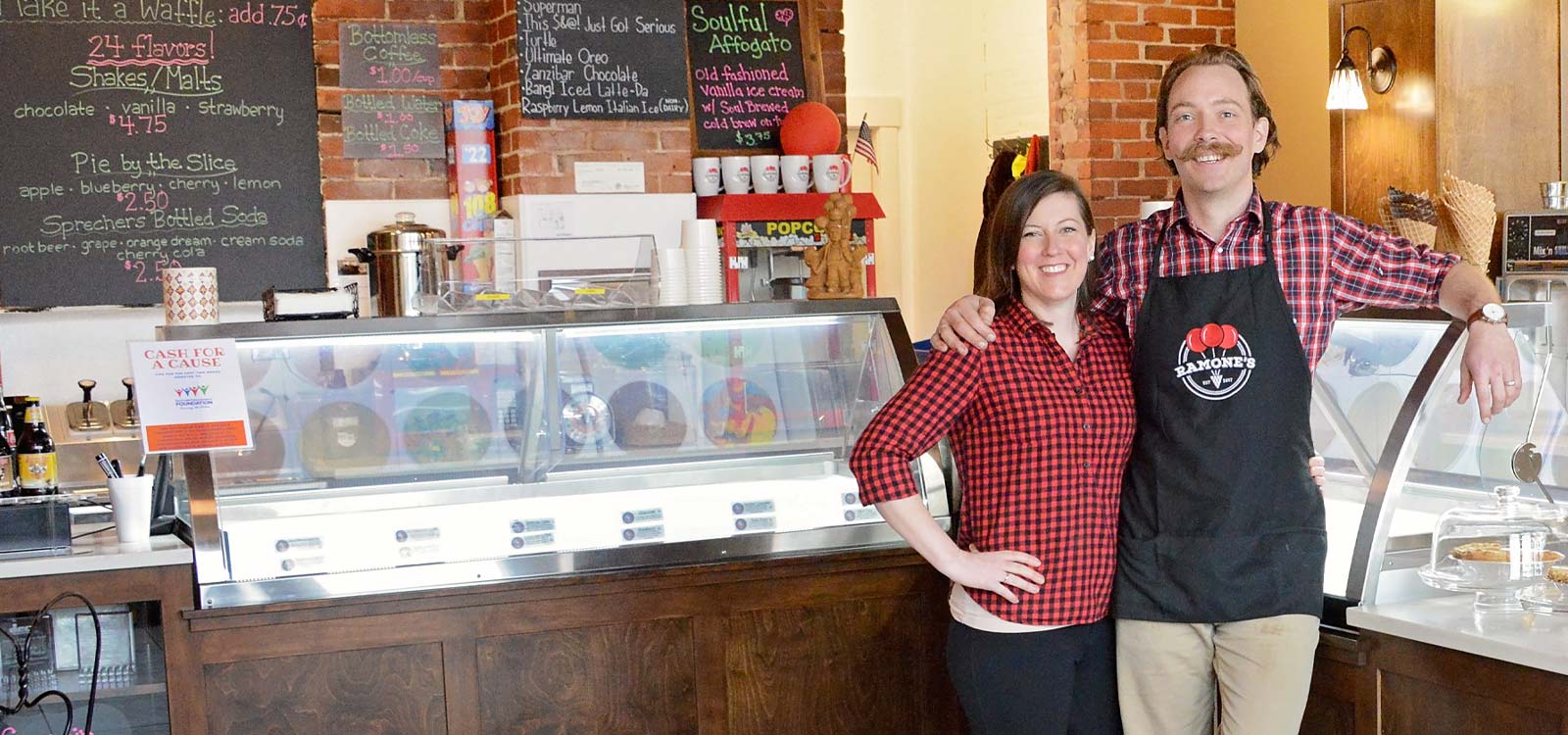 young business owners in ice cream shop