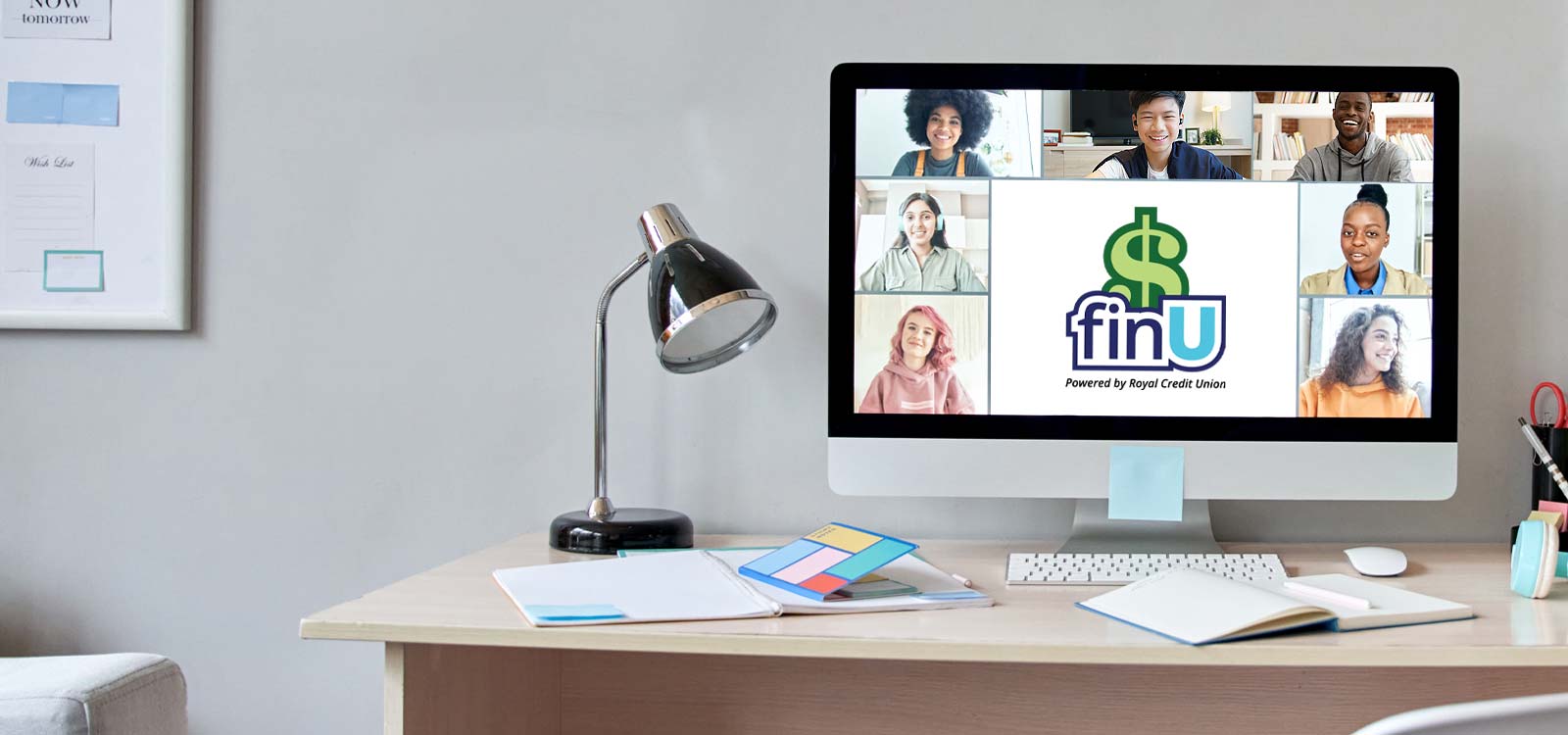 Photo of finU logo on computer screen