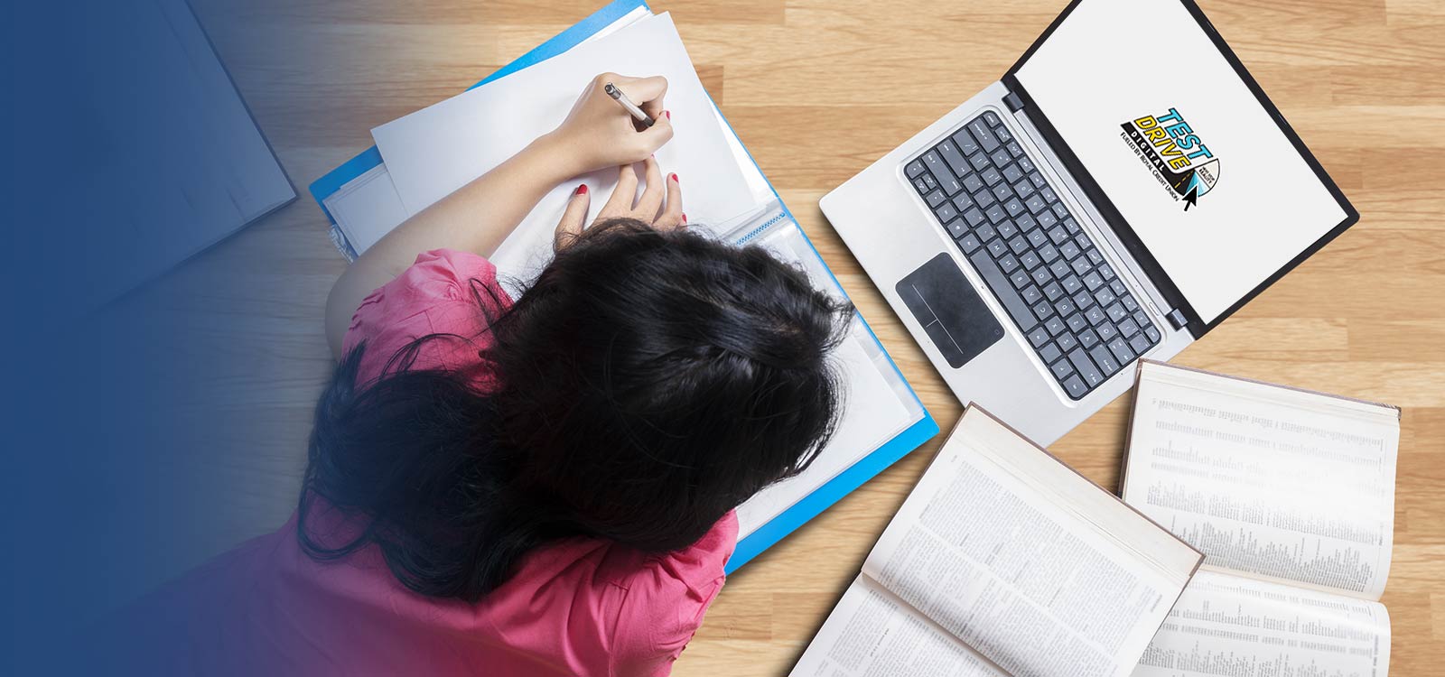 Student looking at laptop screen