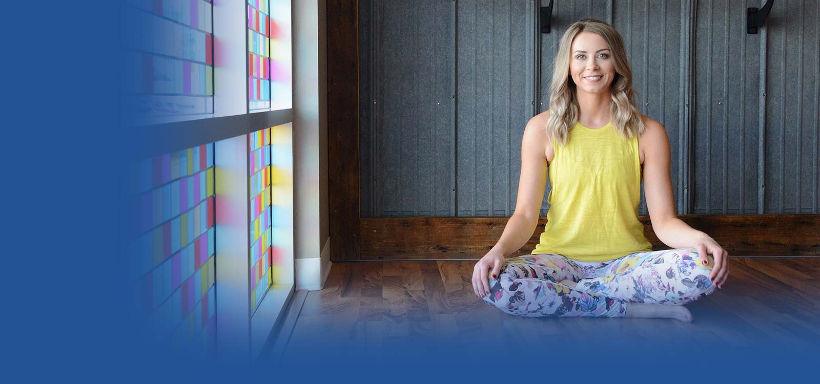 Woman doing yoga in a studio