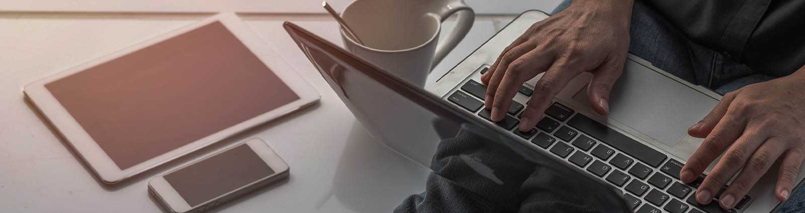 man working on a computer