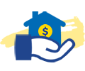 hand holding house icon