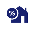 home with percent sign icon